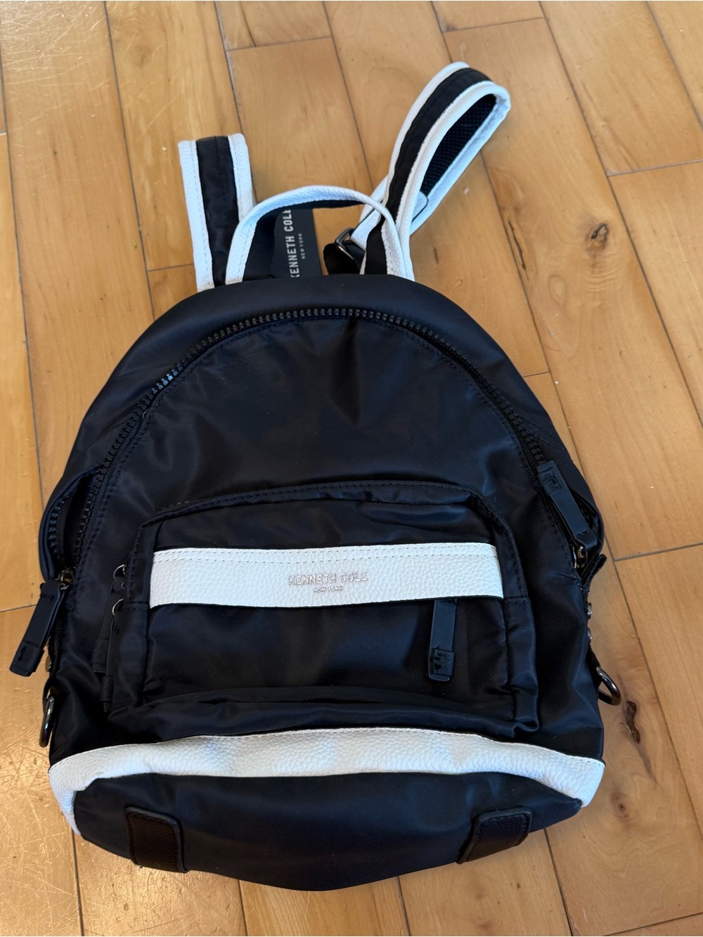 Kenneth Cole Black & White Nylon Mini Backpack
